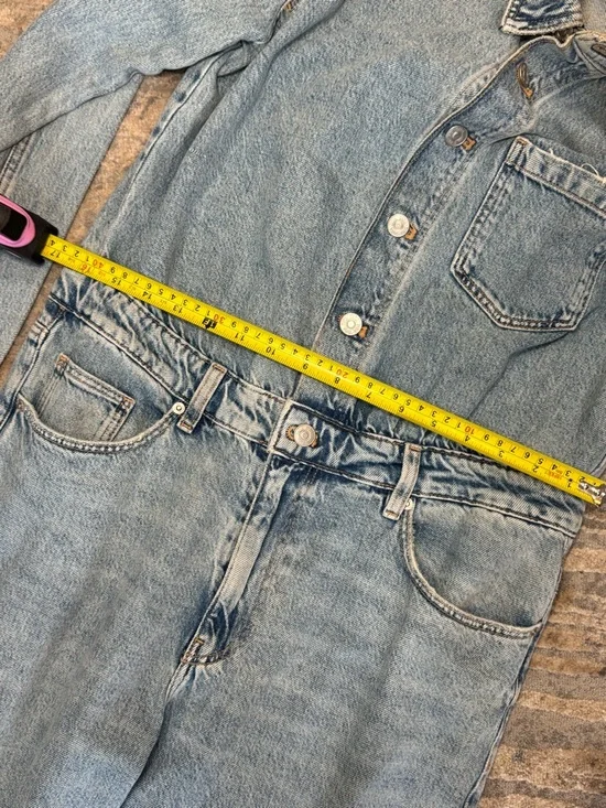 Zara Light Blue Denim TRF jumpsuit - Picture 6 of 7